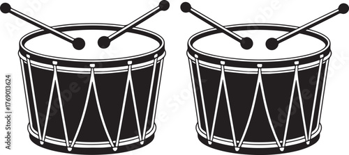 drum and drumsticks vector illustration