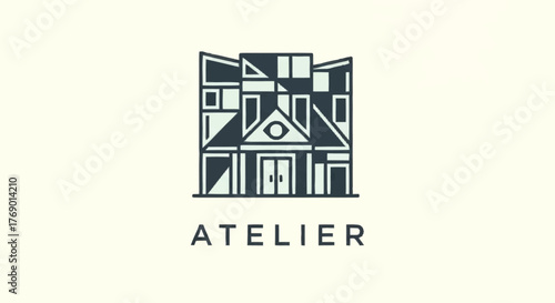 Modern Atelier Building Logo Design.