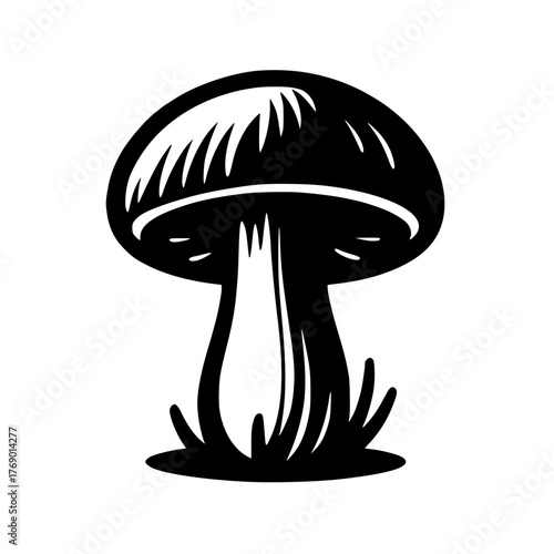 Stylized Mushroom Icon, Minimalist Fungi Illustration