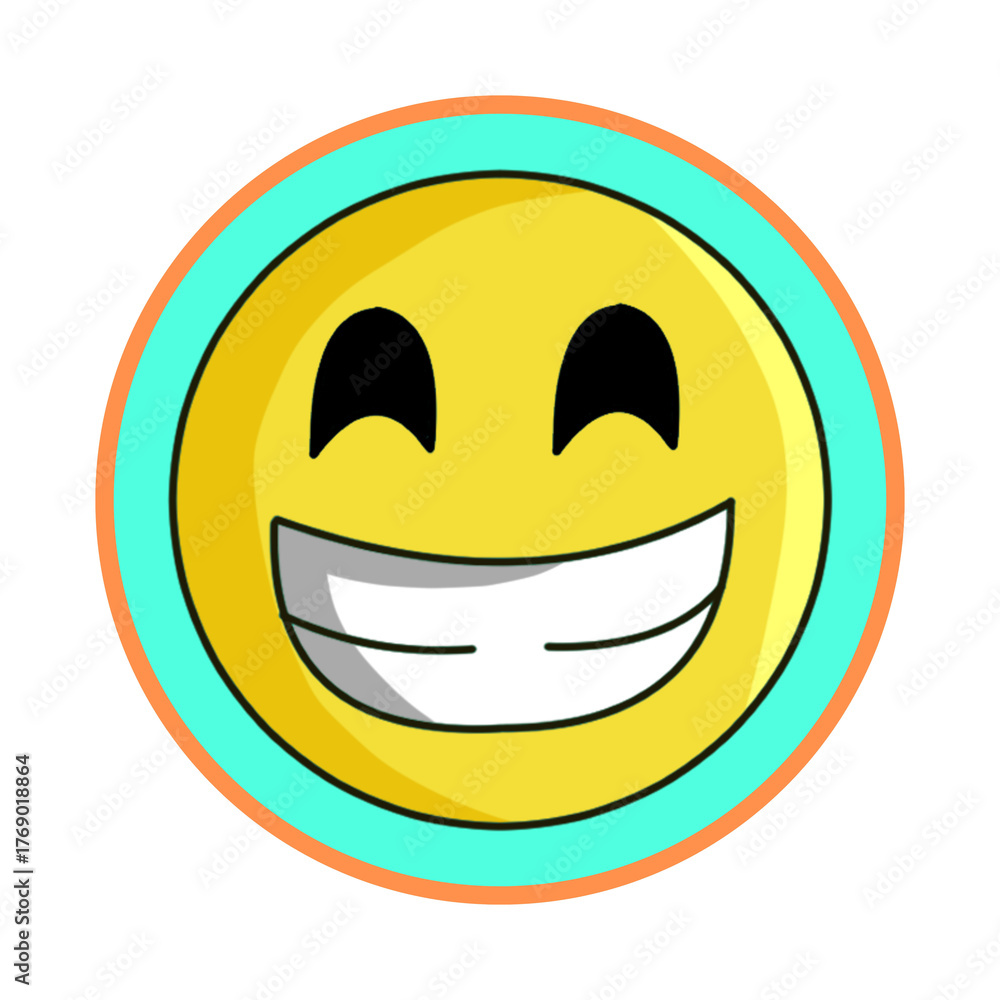Fototapeta premium Happy smiley face with big grin and bright eyes