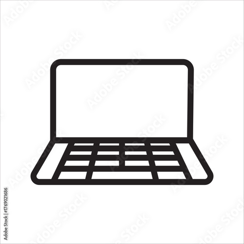 Flat vector icon of laptop or notebook computer for apps and websites. Devices icon. Phone, tablet and lap top icon