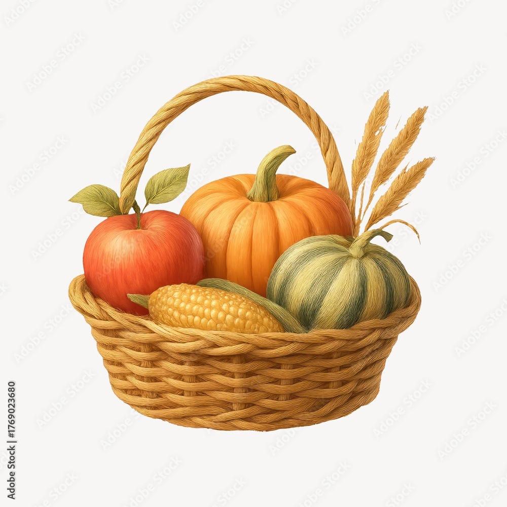custom made wallpaper toronto digitalHarvest basket with autumn produce.