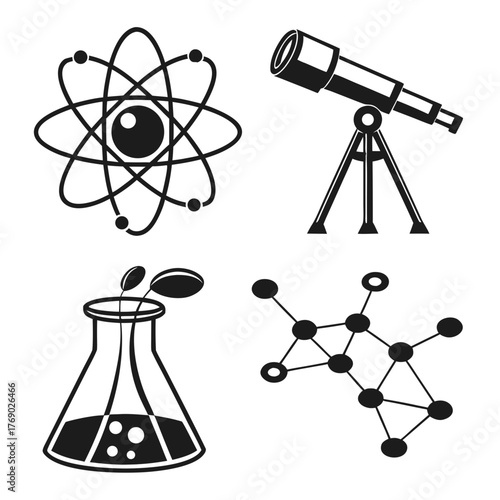 Science and research equipment vector illustration