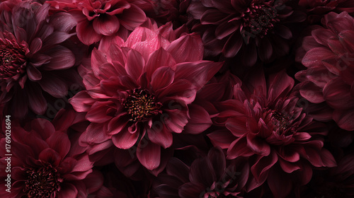 ボルドーダリアの背景 / Burgundy Dahlia Background