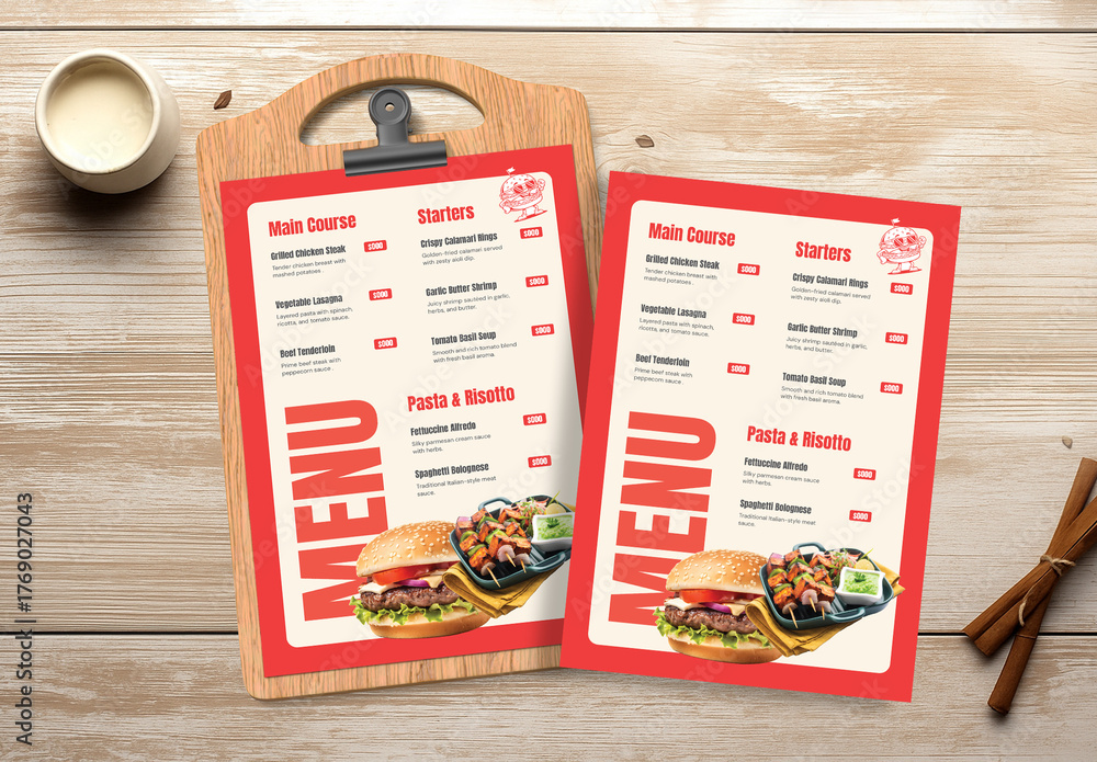 Food Menu Design Layout Stock Template | Adobe Stock