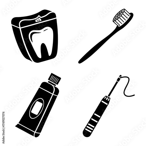Dental care products, toothbrush, toothpaste, floss