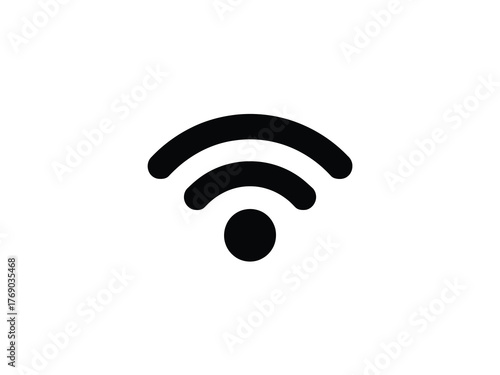 Simple black wifi symbol icon on white background