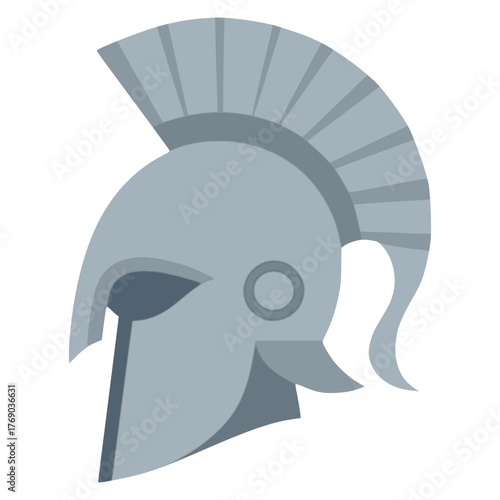 Gladiator helmet warrior traditional culture flat color vector illustration template design