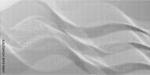 Flowing dots particles wave pattern halftone gradient curve shape isolated on white background