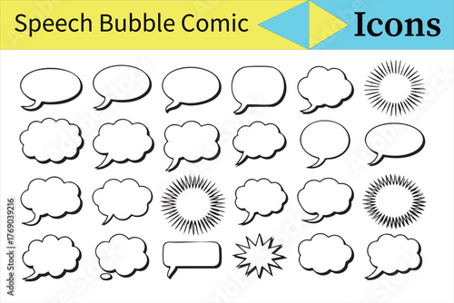 Comic Speech Bubble Vector Icons Set for Dialogue and Expression Design