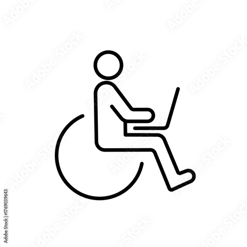 Person in a wheelchair using a computer - digital accessibility, workplace integration, and equal tech access.