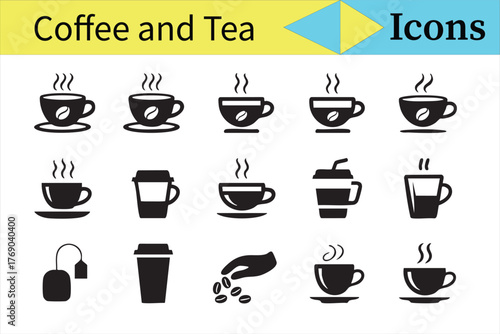 Minimal Cup and Mug Icons for Cafe, Restaurant, and Branding Projects