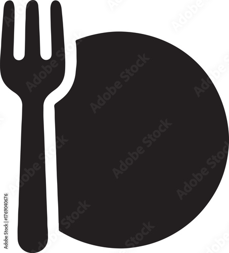 Zero waste fork and plate symbol representing eco dining, sustainable eating, and green lifestyle.