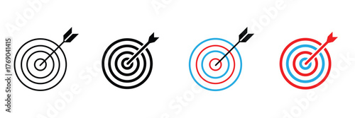 Target icon set. goal icon vector. target marketing icon vector EPS 10