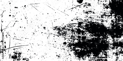 Grunge Overlay Patterns, and Vaporwave Aesthetic Digital Degradation Set of different distressed black grain texture.