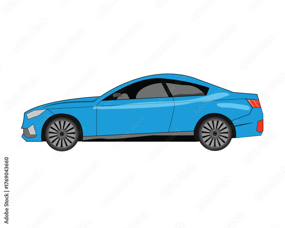 Fototapeta premium Blue Sports Car Vector Illustration