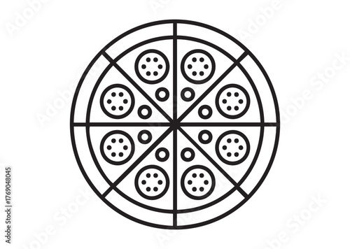 Pizza Line art vector
