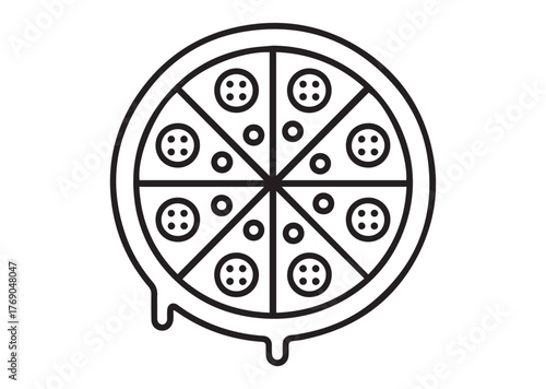 Pizza Line art vector