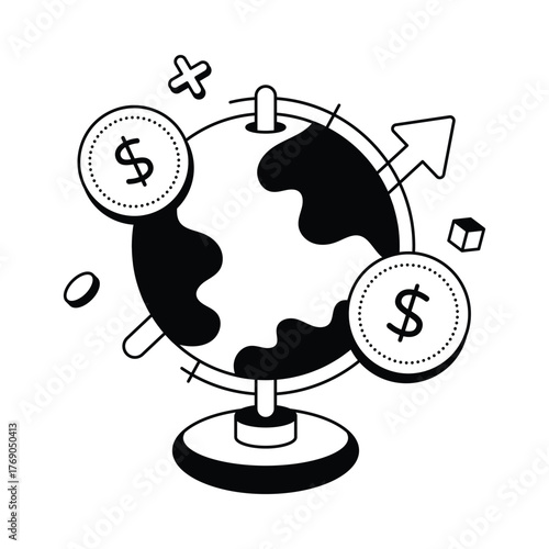 Showing Equal Distribution Of Finance Vector Icon
