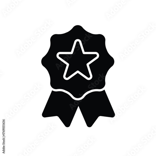 recommendations icon. badge with star. business, feedback, flat design style on a white background