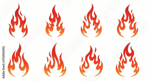 set of fire flames