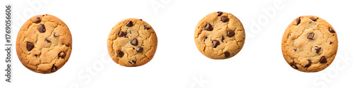 Wallpaper Mural Four chocolate chip cookies isolated on transparent background Torontodigital.ca