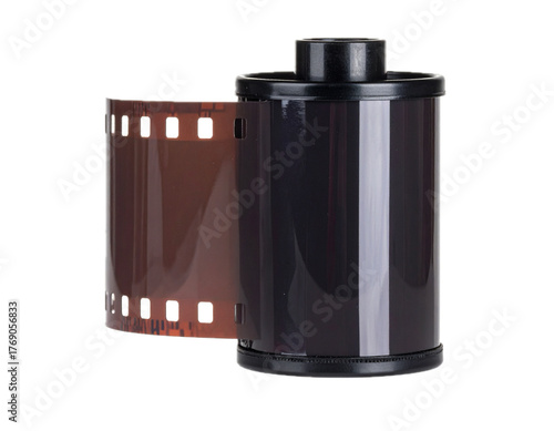 35mm camera film. Photographic film. Film cartridge for still camera isolated.