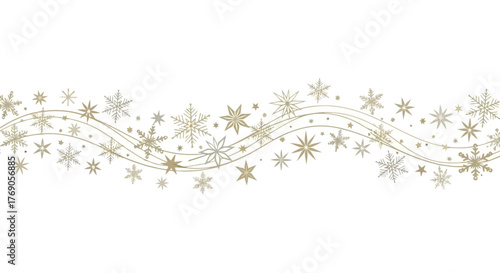 Elegant Gold Snowflake Border Design for Winter Holiday Celebrations and Festive Decorations