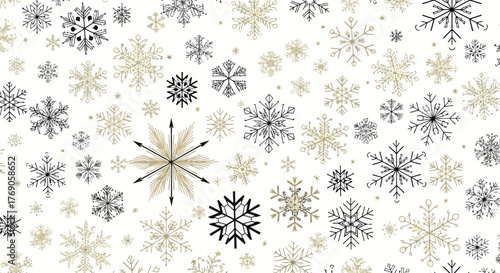 Festive Snowflake Pattern Elegant Winter Design for Holiday Backgrounds and Decorations