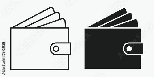 Clean gray vector wallet icon, perfect for finance, payment, and digital transaction designs.