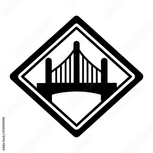 Arch Bridge Silhouette – Classic Architecture Symbol.