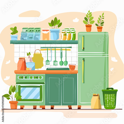 vector illustration of a kitchen