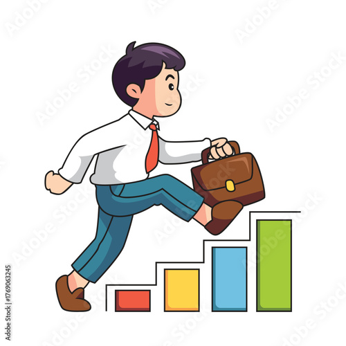Businessman Climbing to Success