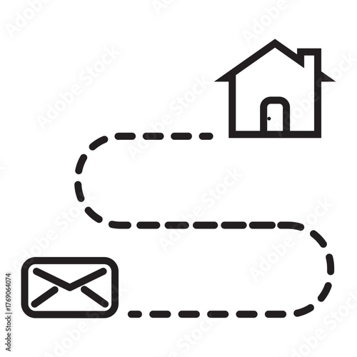 the message is being delivered to your home icon. email icon. message icon. mail icon. vektor.