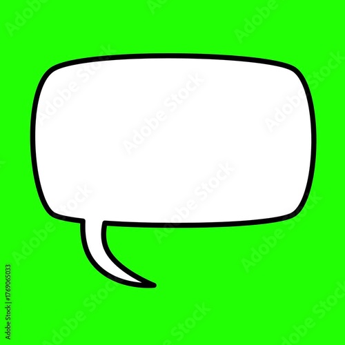 White Speech Bubble Green Screen Comic Animation Loop