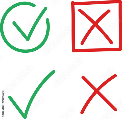 Green check mark icon, approval button sign, tick and cross symbols. Tick Cross Signs Green Checkmark Ok .