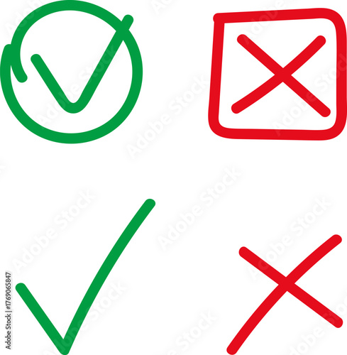 Green check mark icon, approval button sign, tick and cross symbols. Tick Cross Signs Green Checkmark Ok .