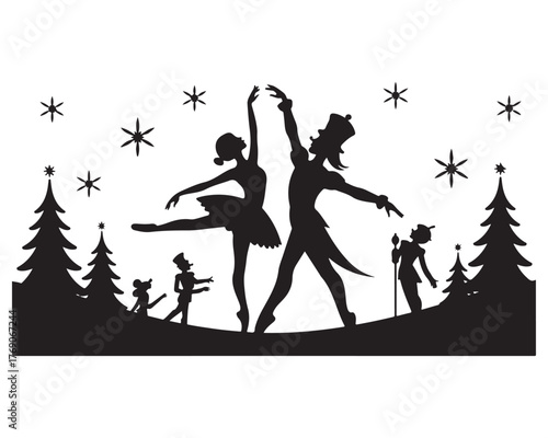 Nutcracker Ballet Silhouette Scene? ? the ?Nutcrackercore? motif 10.eps