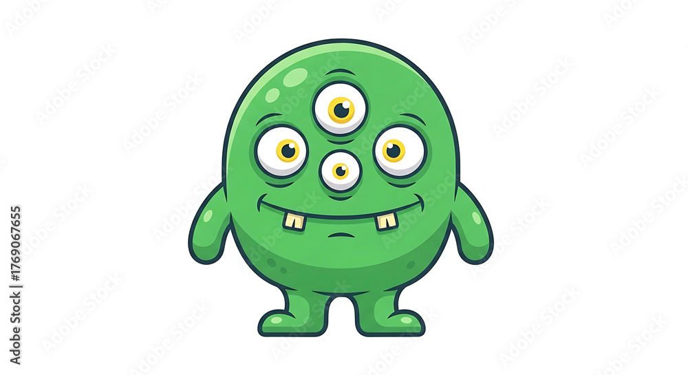 Obraz premium Green Cute Monster.