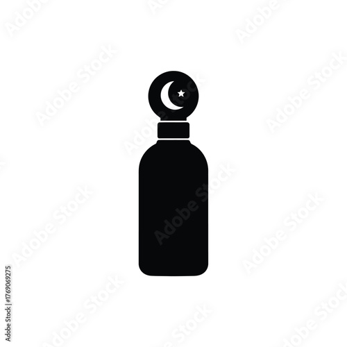 Black Islamic prayer beads with crescent moon and star