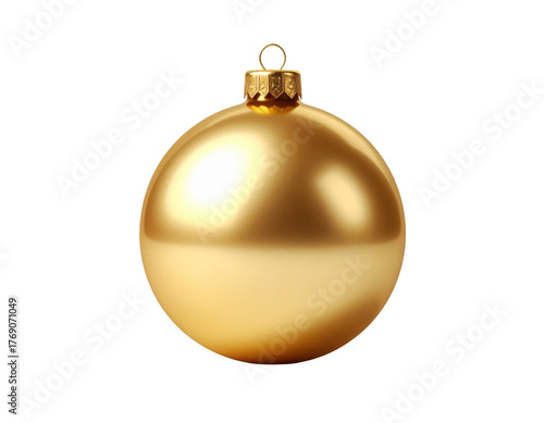 A shiny gold ornament with a decorative cap, perfect for festive celebrations and holiday decorations.