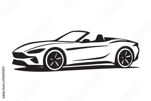 Modern Convertible Sports Car Vector Illustration Design