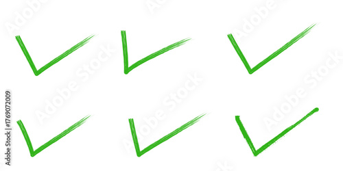 Hand drawn flat check mark icon on white background. Vector  illustration. 