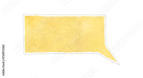 Illustration of yellow watercolor speech bubble isolated on transparent background
