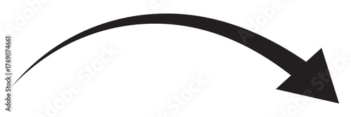 Long curve arrow icon. Long arrow. Curved arrow icon isolated on white background. Long curve arrow icon vector illustration. EPS 10