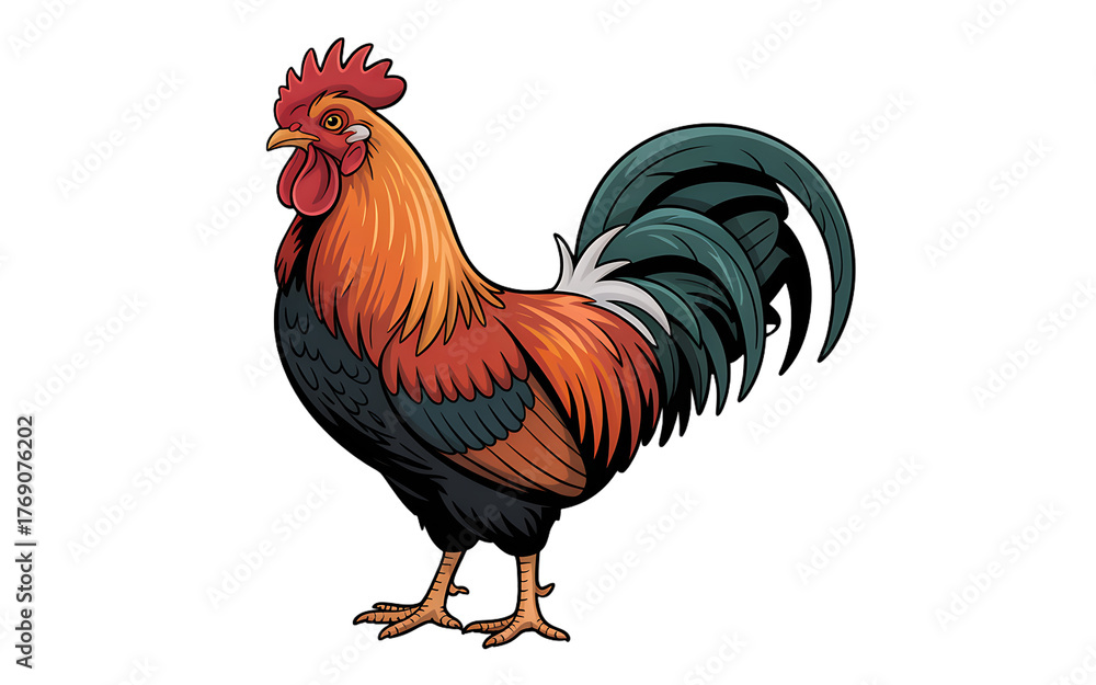 Fototapeta premium Rooster illustration isolated on transparent background