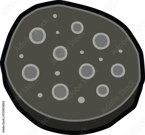 Round pitted stone with circular ring marks