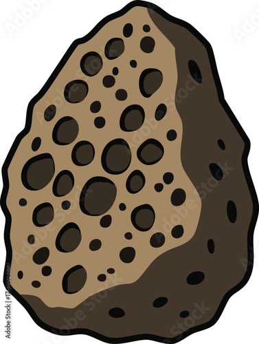 Porous brown pumice like volcanic stone