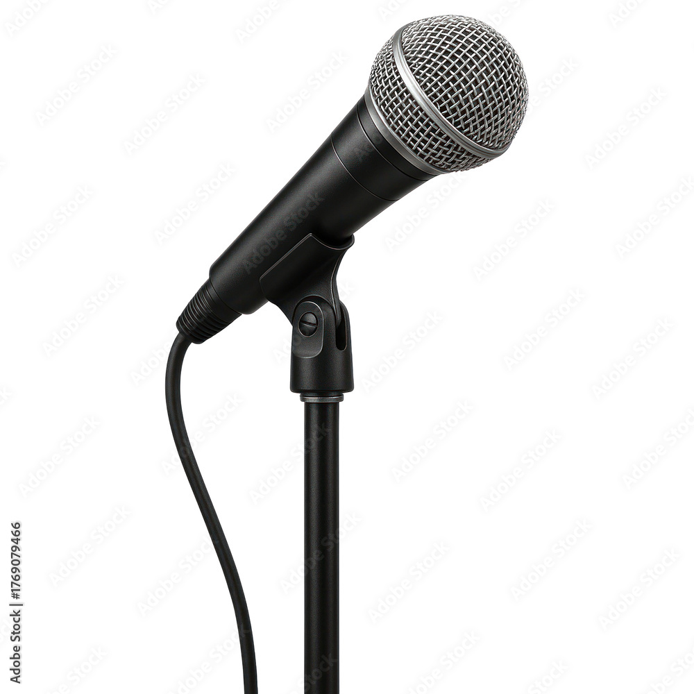Obraz premium Stage Microphone with Stand Ready for Vibrant Performance