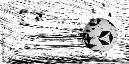 Soccer ball and gal net illustration combined pencil sketch and watercolor sketch.